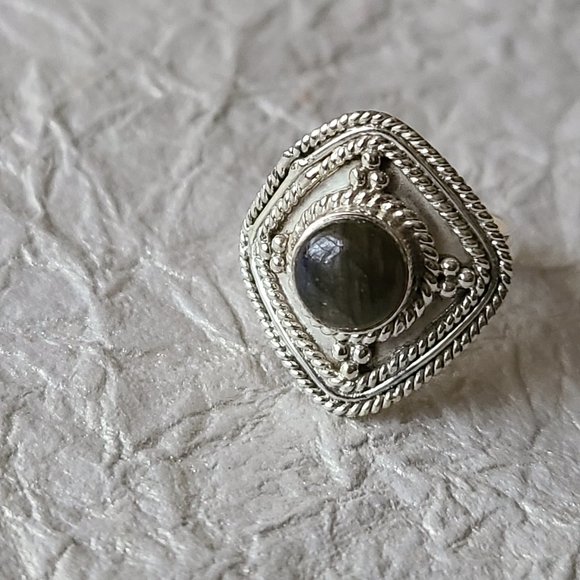 JewelrybyJohnM Jewelry - Labradorite Ring Size 8 Sterling Silver-Labradorite Stone Ring-Gemstone Ring